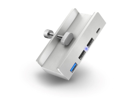 CONNECT IT USB Hub DeskHub, 1xUSB-C, 1xUSB 3.2, 2xUSB 2.0, stříbrná