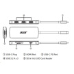 ACER Dokovací stanice 7in1 Type-C dongle, 1x HDMI, 3x USB-A 3.2 Gen1, 1x SD 3.0, 1x microSD, 1x USB-C, silver