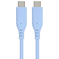 PREMIUMCORD Kabel USB-C na USB-C, 60W, 480Mbps, silikonový, modrý, 1,5m