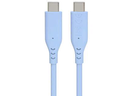 PREMIUMCORD Kabel USB-C na USB-C, 60W, 480Mbps, silikonový, modrý, 1,5m