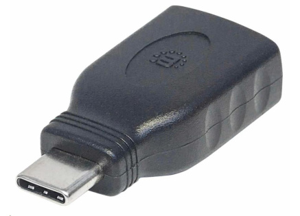 Manhattan USB adaptér, USB 3.1 Gen 1, USB-C Male na USB-A Female, 5 Gbps, černá