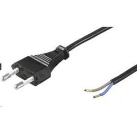 PREMIUMCORD Kabel Flexo síťový dvoužilový 230V s vidlicí 2m černý