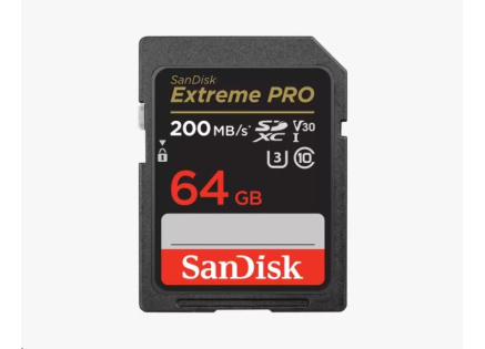 SanDisk SDXC karta 64GB Extreme PRO (200 MB/s Class 10, UHS-I U3 V30)
