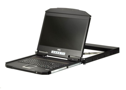 ATEN ultra short console, 18.5" LED LCD, rack 19", klávesnice, touchpad, HDMI/USB