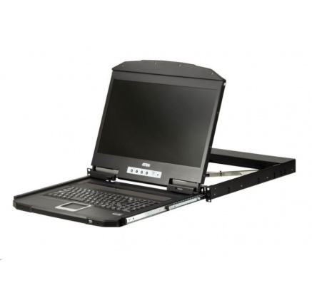ATEN ultra short console, 18.5" LED LCD, rack 19", klávesnice, touchpad, HDMI/USB