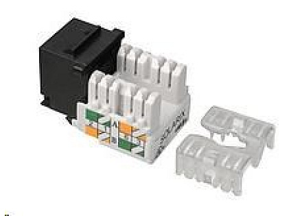 Solarix Zařezávací keystone CAT5E UTP RJ45 černý svorkovnice 90° SXKJ-5E-UTP-BK-90