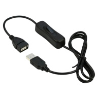 PREMIUMCORD Prodlužovací kabel USB 2.0 s vypínačem, 1m, černá