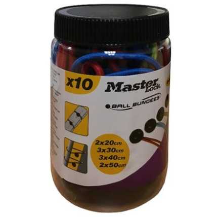 Master Lock Upínací gumy s kuličkami  (10 ks / balení)