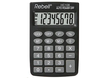 REBELL kalkulačka - HC108 - černá