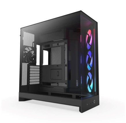 NZXT skříň H9 Flow RGB dvoukomorová ATX / 1x140 RGB mm / 1x 120mm RGB fan / prosklená / černá