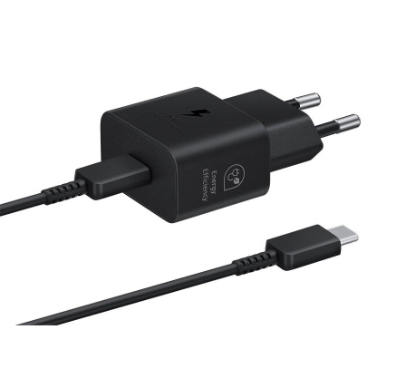 Samsung síťová nabíječka EP-T2510XBE + kabel USB-C, 25W, černá Samsung síťová nabíječka EP-T2510XBE + kabel USB-C, 25W, černá