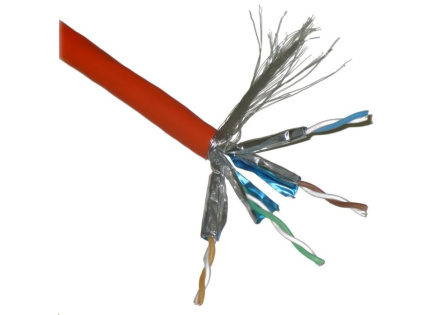 PLANET Elite kabel FTP, drát, Cat 6a, 4pár, 600MHz, LS0H, stíněný každý pár, oranžový, Dca, balení 500m