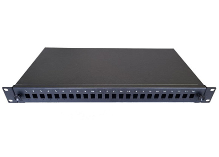 Optická vana výsuvná 1U, 24x SC simplex (24x LC duplex, 24x E2000) s kazetou OPTRONIC pro 24 svárů, černá