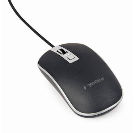 GEMBIRD myš MUS-4B-06-BS, drátová, optická, USB, černá/stříbrná