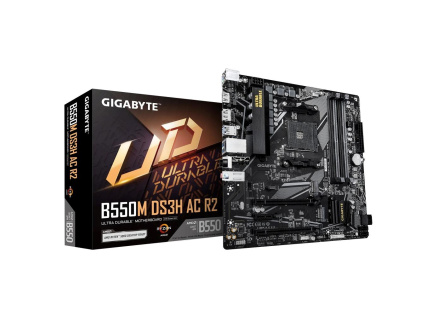 GIGABYTE MB Sc AM4 B550M DS3H AC R2, AMD B550, 4xDDR5, DP, HDMI, mATX
