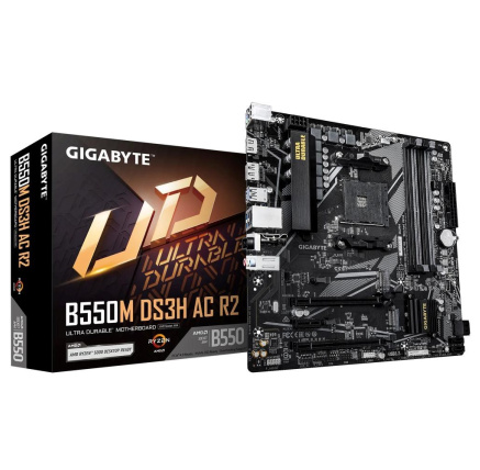 GIGABYTE MB Sc AM4 B550M DS3H AC R2, AMD B550, 4xDDR5, DP, HDMI, mATX GIGABYTE MB Sc AM4 B550M DS3H AC R2, AMD B550, 4xDDR5, DP, HDMI, mATX