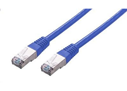 C-TECH kabel patchcord Cat5e, FTP, modrý, 1m
