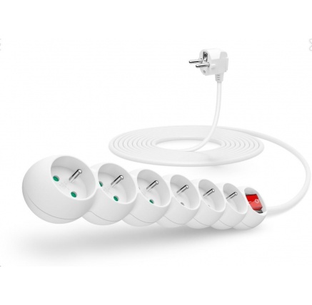 CONNECT IT prodlužovací kabel 230 V, 6 zásuvek, 5 m, s vypínačem (bílý) CONNECT IT prodlužovací kabel 230 V, 6 zásuvek, 5 m, s vypínačem (bílý)