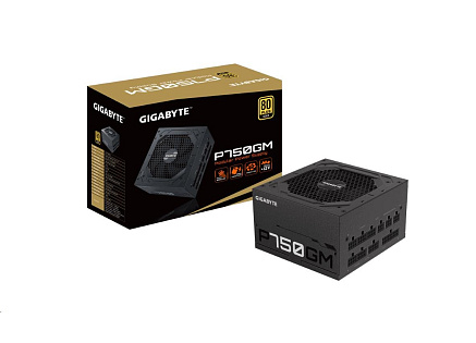 GIGABYTE zdroj P750GM, 750W, 80plus gold, modular, 120 mm fan