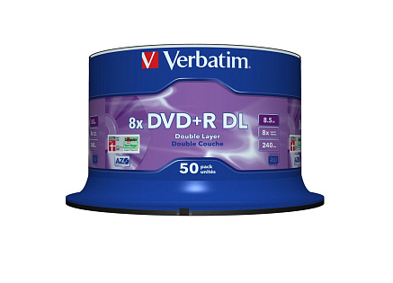 VERBATIM DVD+R(50-pack)/Double Layer/Spindle/ 8X 8.5GB Matt Silver