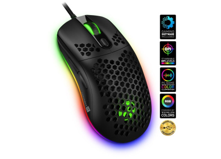 CONNECT IT BATTLE AIR 2 profesionální optická herní myš + SW, 12800 DPI, černá