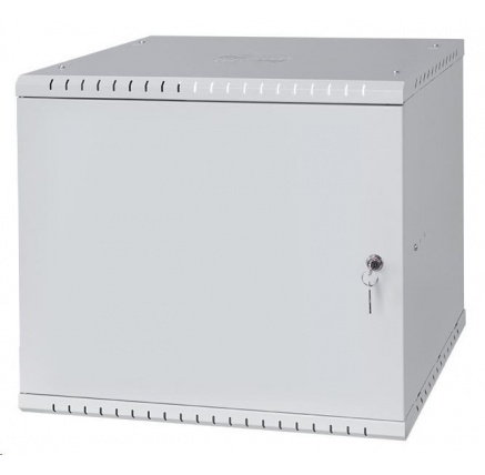 LEXI-Net 19" nástěnný rozvaděč Basic 9U 525x450, plechové dveře, bez zad, rozložený, šedý