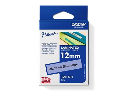 BROTHER TZE531 - kazeta TZ šířky 12mm, laminovaná TZE-531, modrá/černé písmo