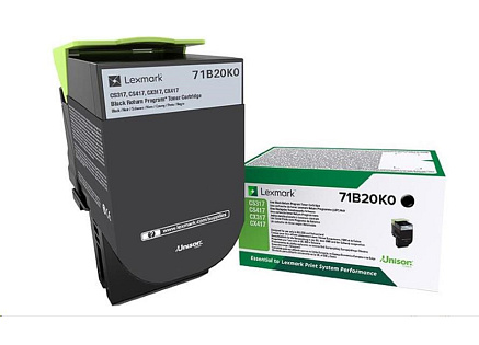 Lexmark toner pro CS/CX317,417,517 black z programu Lexmark Return na 3 000 stran Lexmark toner pro CS/CX317,417,517 black z programu Lexmark Return na 3 000 stran
