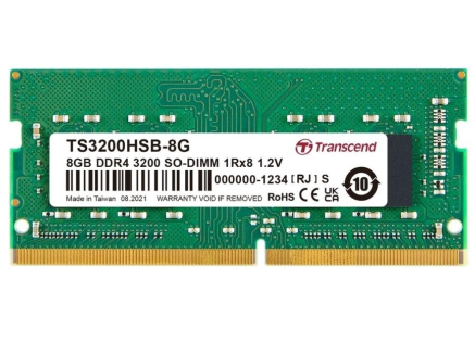 TRANSCEND SODIMM DDR4 8GB 3200MHz 1Rx8 1Gx8 CL22 1.2V