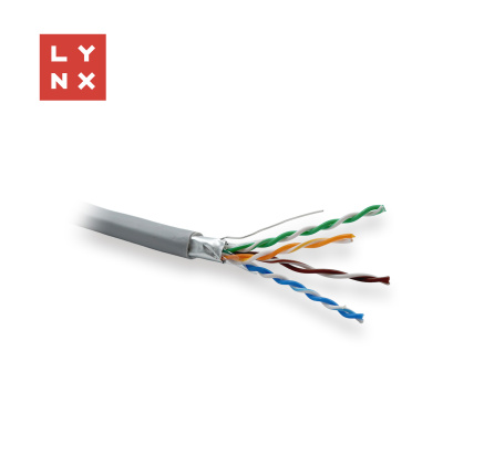 LYNX FTP kabel Cat5e, PVC, 0,5mm, celoměděný, vnitřní, šedý, box 305m