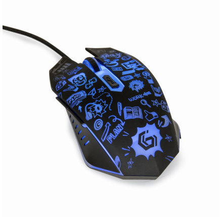 GEMBIRD myš MUS-6B-GRAFIX-01, černá s grafickým potiskem, USB