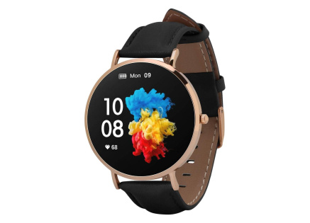 Garett Smartwatch Verona zlatá, černý řemínek Garett Smartwatch Verona zlatá, černý řemínek