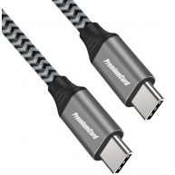 PREMIUMCORD Kabel USB-C M/M, 100W 20V/5A 480Mbps bavlněný oplet, 0,5m