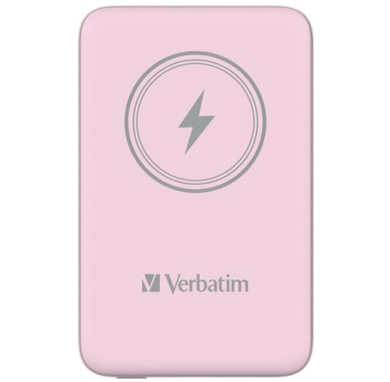 VERBATIM Powerbanka Charge 'n' Go, Magnetická, 10000 mAh, USB-C, Růžová VERBATIM Powerbanka Charge 'n' Go, Magnetická, 10000 mAh, USB-C, Růžová