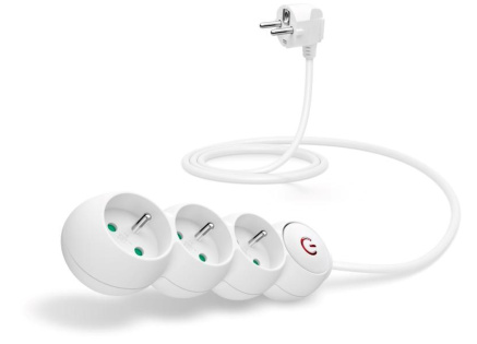 CONNECT IT prodlužovací kabel 230V, 3 zásuvky, 1,5m, s vypínačem, bílá