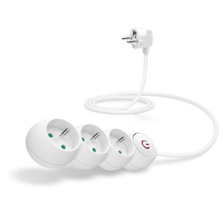 CONNECT IT prodlužovací kabel 230V, 3 zásuvky, 1.5m, s vypínačem, bílá