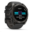 Garmin fenix® 8 AMOLED Sapphire - 51 mm - Carbon Gray DLC Titanium with Black | Pebble Gray Silicone Band, EU