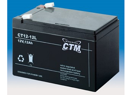 Baterie - CTM CT 12-12L (12V/12Ah - Faston 250), životnost 5let
