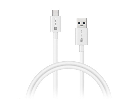 CONNECT IT Wirez USB-C (Type C) -> USB-A, USB 3.1 Gen 1, bílá, 2 m