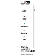 WG - Univerzální pero WG Stylus Pro s magnetickým uchycením, bílá