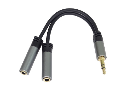 PremiumCord rozdvojka HQ 3,5mm Jack Male - 2x Jack Female 15cm