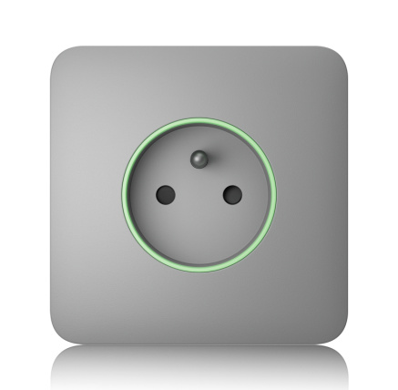 Ajax  SoloCover (smart) - Samostatný kryt zásuvky, mlhová