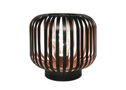 Solight kovová oválná lucerna se žárovkou s micro LED, teplá bílá, měděná, 3xAA, 18cm