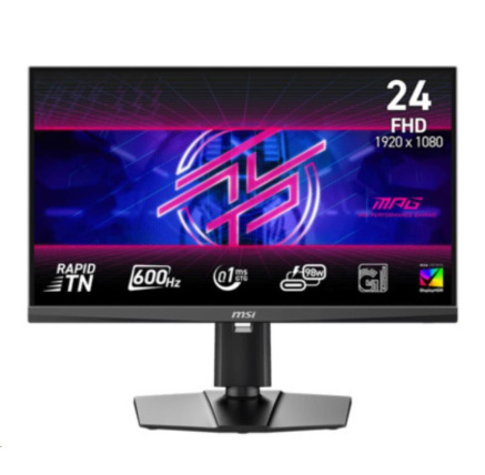 MSI LCD MPG 242R X60N, 24,1" FHD, 600Hz, 0,1ms, USB, DP, HDMI, VESA, Audio, Black MSI LCD MPG 242R X60N, 24,1" FHD, 600Hz, 0,1ms, USB, DP, HDMI, VESA, Audio, Black