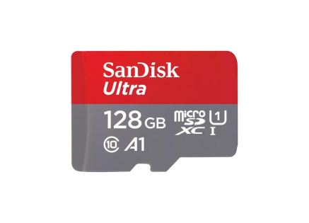 SanDisk MicroSDXC karta 128GB Ultra (120MB/s, A1 Class 10 UHS-I ) + adaptér SanDisk MicroSDXC karta 128GB Ultra (120MB/s, A1 Class 10 UHS-I ) + adaptér
