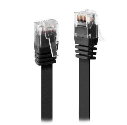XtendLan patch kabel Cat6, UTP - 0,5m, černý, plochý (prodej po 10 ks)