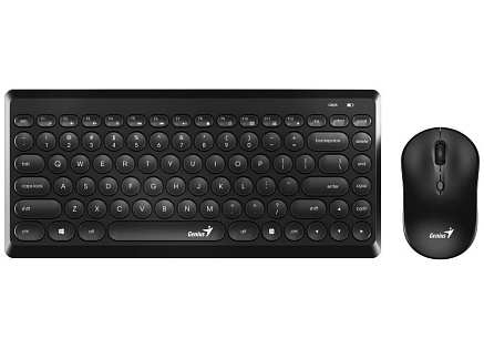 GENIUS set klávesnice s myší LuxeMate Q8000/ 2,4GHz mini receiver/ USB/ černá/ retro design/ CZ+SK layout