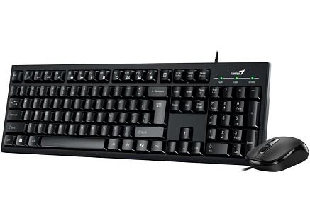 GENIUS set klávesnice+myš KM-100SE/ Drátový set/ Copilot/ USB/ černá/ CZ+SK layout