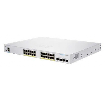 Cisco switch CBS250-24P-4G (24xGbE,4xSFP,24xPoE+,195W,fanless) - REFRESH