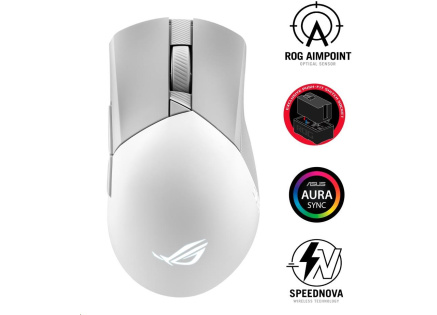 ASUS myš ROG GLADIUS III Wireless Aimpoint White (P711), RGB, Bluetooth, bílá